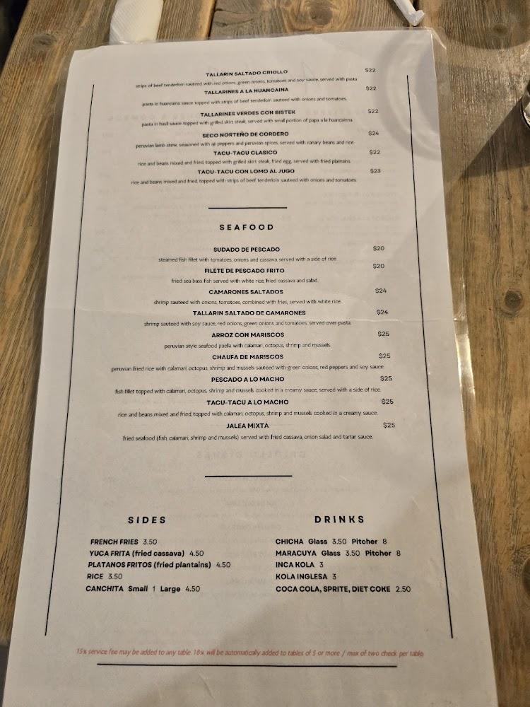 Avenida Peru Menu image 3